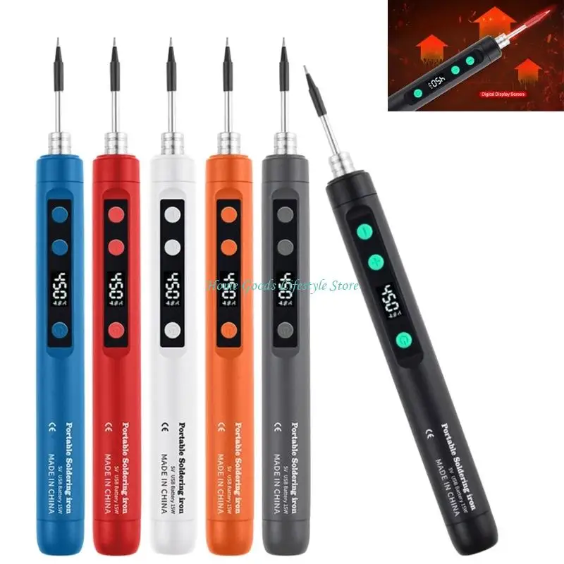 

E74E USB Intelligent Electric Soldering Iron 230-450℃ Rapid Heating Soldering Pen Rechargeable Carrying Case Adjustable
