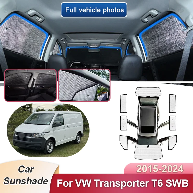 

Солнцезащитные козырьки для автомобиля Volkswagen VW Transporter Multivan T6 SWB 2015-2024, полное покрытие лобового стекла, защита от УФ-излучения, аксессуары для защиты от солнца