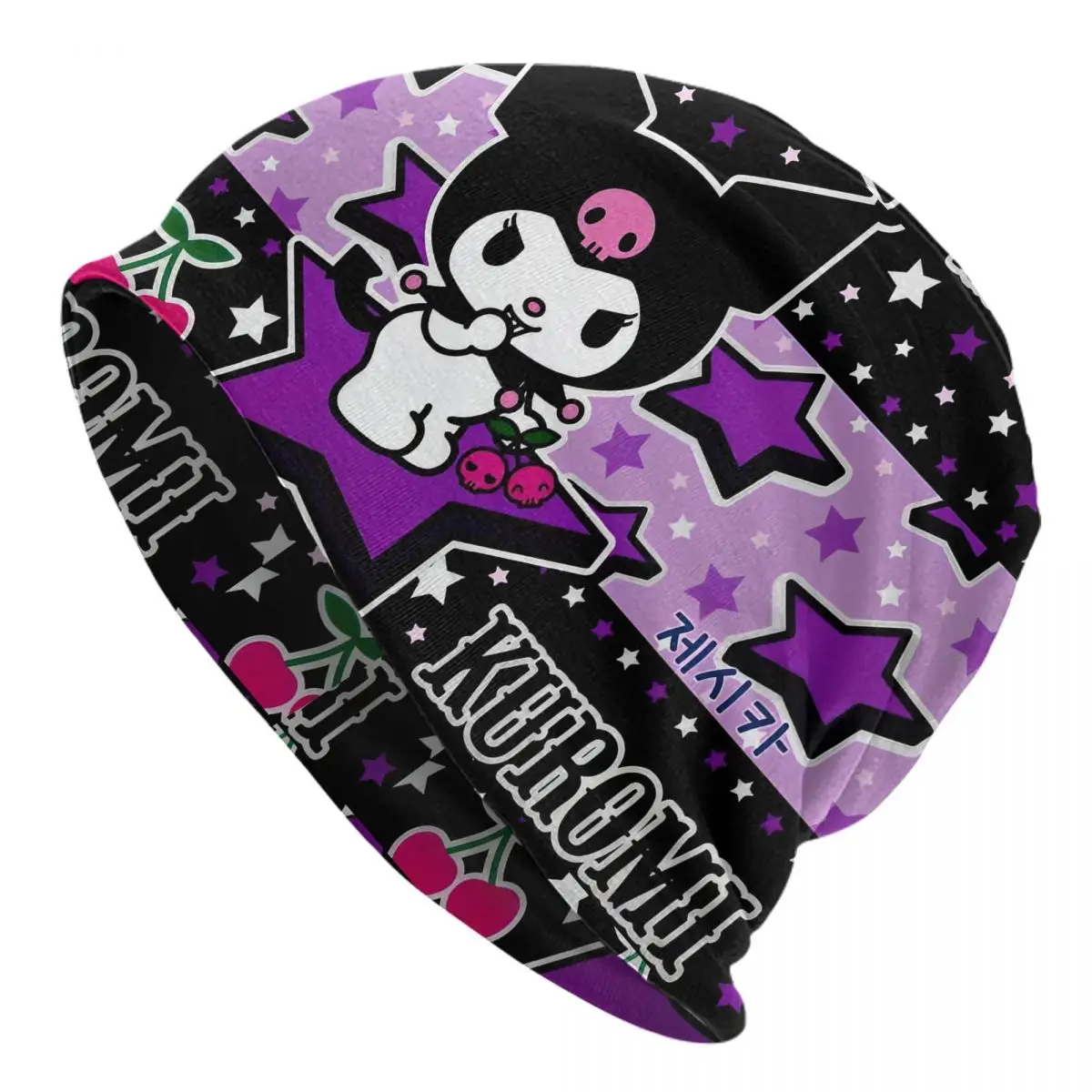

Kuromi Cartoon Skullies Beanies Hats Spring Unisex Ski Caps Warm Thermal Elastic Bonnet Hat