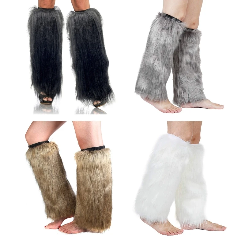 Faux Fur Leg Warmers for Women Girls Winter Warm Leg Warmers Holiday Festival Drop Shipping