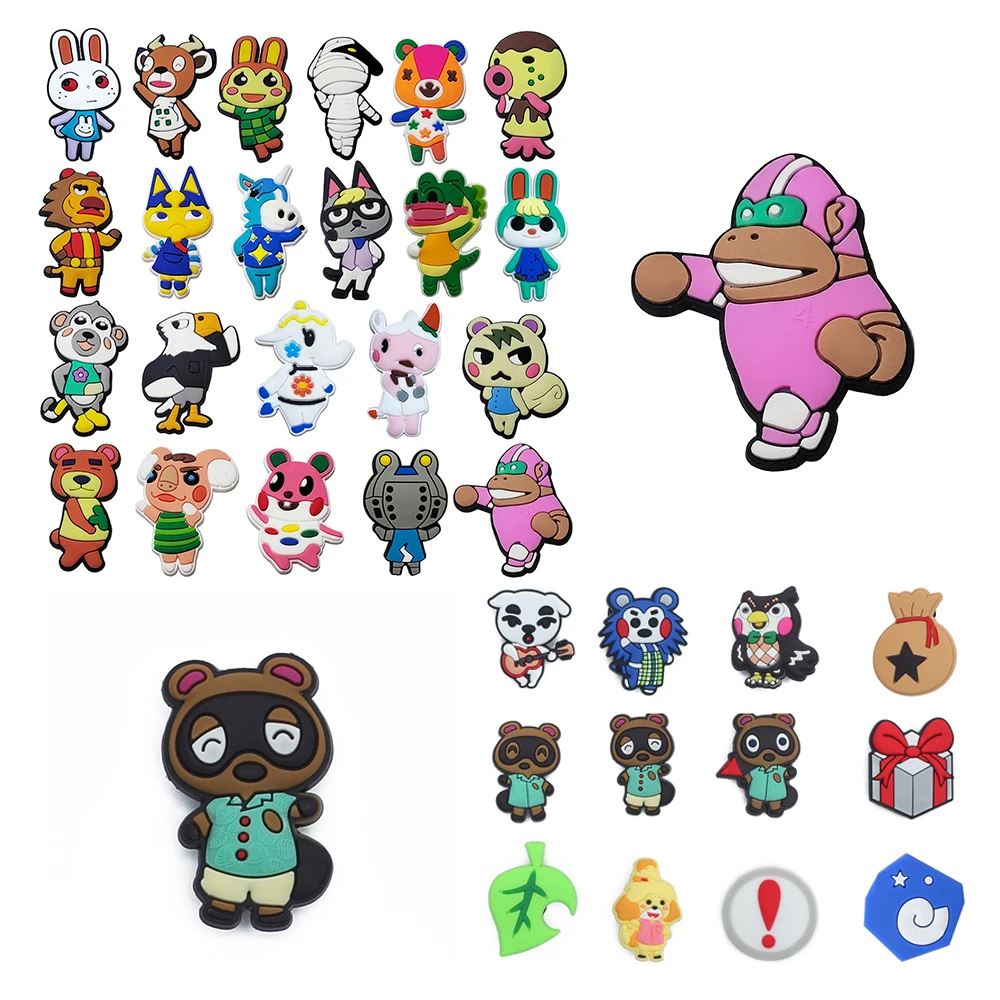 12-24Pcs Animals Cartoon Shoe Charms For Slides Sandals, PVC Shoe Decoration Accessories For Christmas Birthday Gift Party Favor