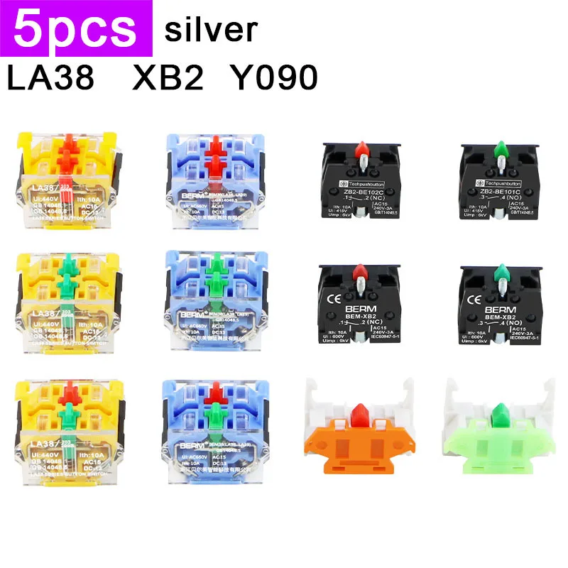 

5 шт. LA38 кнопочный переключатель контактная база аксессуары два открытия один нормально закрытый XB2 Y090 1НО 1НЗ