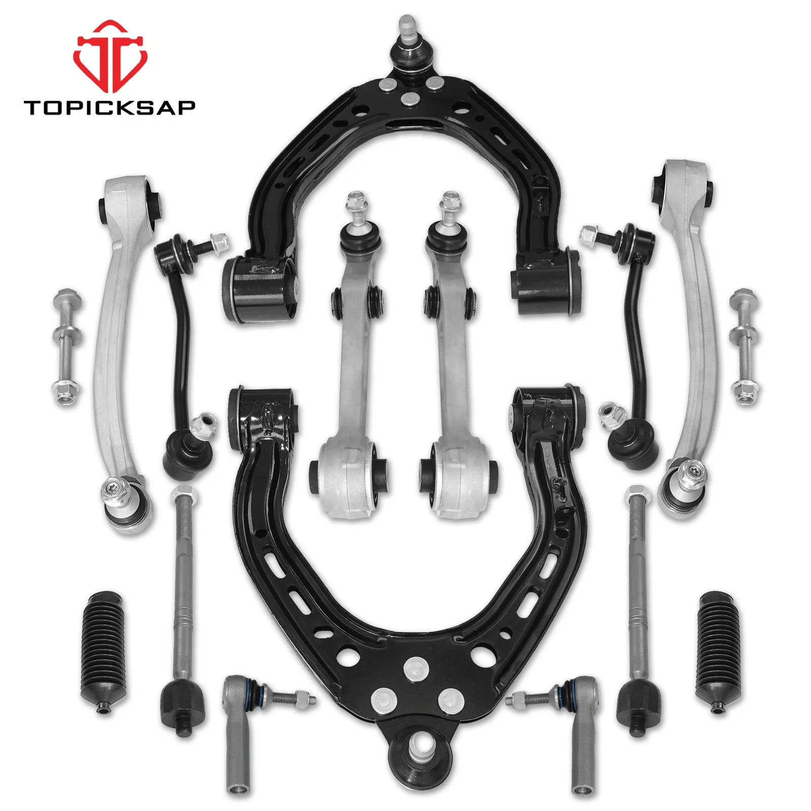TOPICKSAP 14Pcs Control Arm Ball Joint Assembly Sway Bar Link for Tesla S 2012-2016 RWD MS95666 MS95703 MS95808