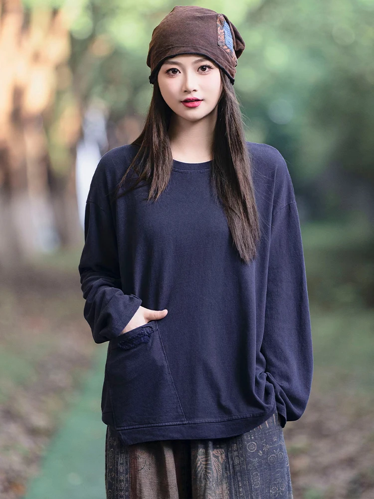 Max LuLu Autumn Korean Fashion Tops Womens Loose Casual O Neck Tee Shirts Ladies Classic Harajuku Vintage Design Cotton Clothes