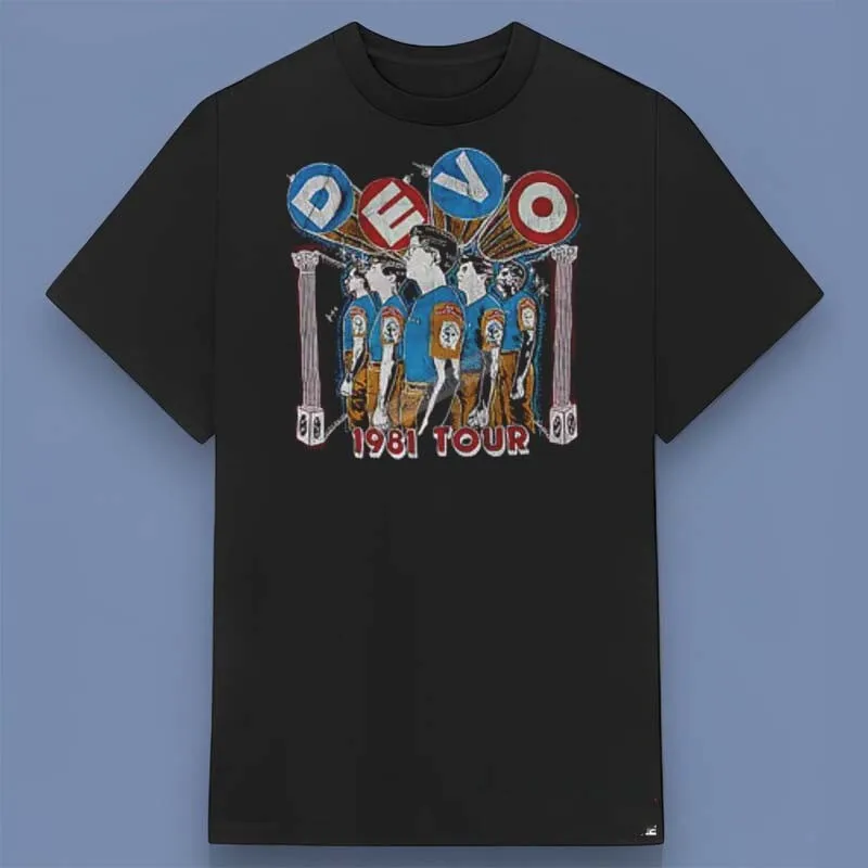تي شيرت Devo 1981 Tour Vintage إصدار محدود هدية للأصدقاء جميع المقاسات S-4XL