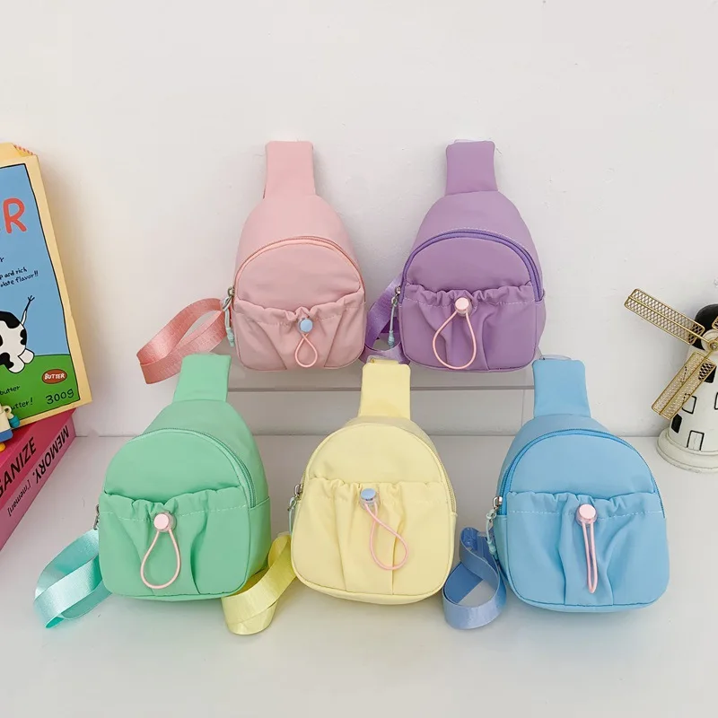 New Women's Chest Bag Fashionable High Quality Girls' Sports Waist Bag Solid Color Multi Functional Fitness Phone Storage Bag