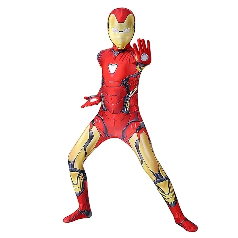 Traje de Cosplay de Iron Man para niños y adultos, mono de superhéroe de Los Vengadores, Spiderman, Halloween, fiesta de Carnaval