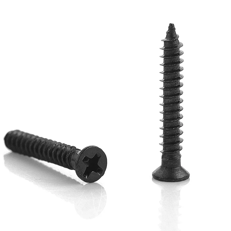 100pcs/lot M1.2 M 1.3 M1.4 M1.5 M1.6 M1.7 1.8 M2.2 2.5 2.6 Black Carbon Steel Phillips Flat Countersunk Mini Self-tapping Screw