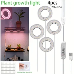 ull Spectrum LED Grow Light Dimmable Auto On/Off Timer Ceiling Under Cabinet Halo Plant Growing Lamp for Indoor Plant