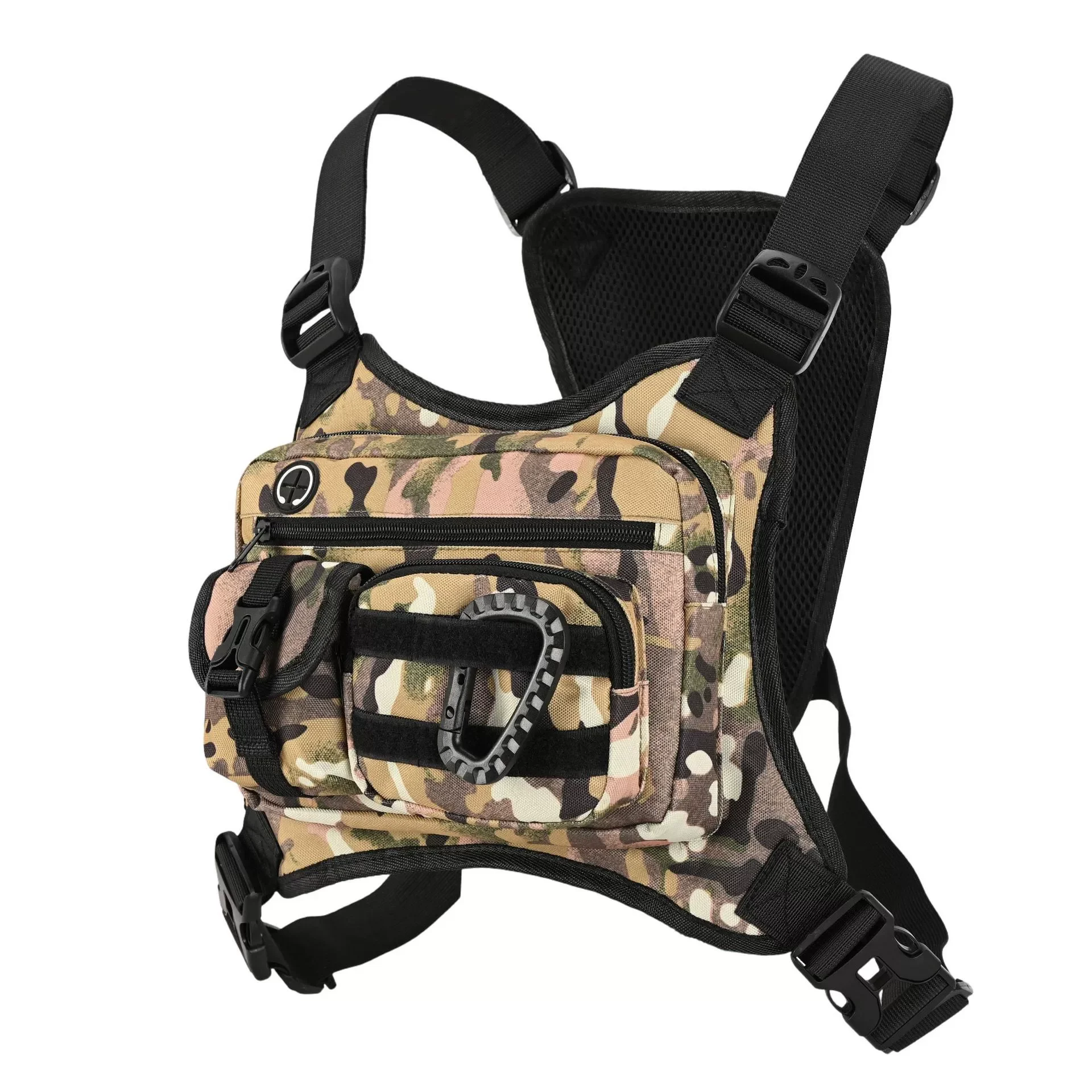 WOOJACK Outdoor Sports Chest Bag for Men, Chest Vest Holster Fits Most Pistols, EDC Travel Chest Pack for Running, Hiking