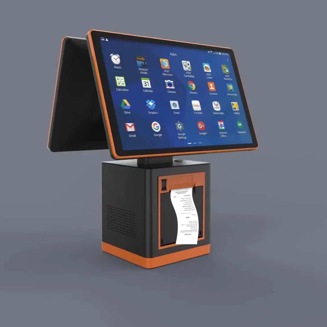 

XBY-H02 Google Play Android/Windows/ Linux, 15.6 +15.6/11.6 "Touch POS Todo En Uno, La Pantalla Del Cliente Puede Girar