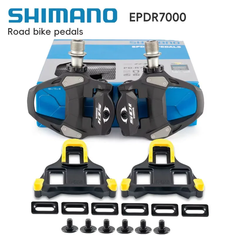 Shimano 105 R7000 SPD Lock Pedal Set with SM-SH11 Cleats - Bicycle R7000 Pedals for Automatic Locking   Cycling Pedal