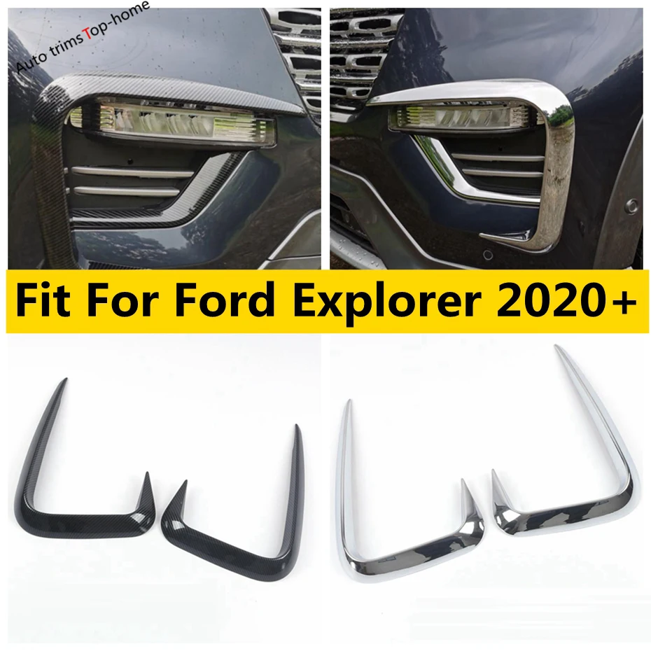 

Front Bumper Fog Light Lamp Eyelid Eyebrow Decoration Strips Cover Trim Fit For Ford Explorer 2020 - 2023 Car Accessories