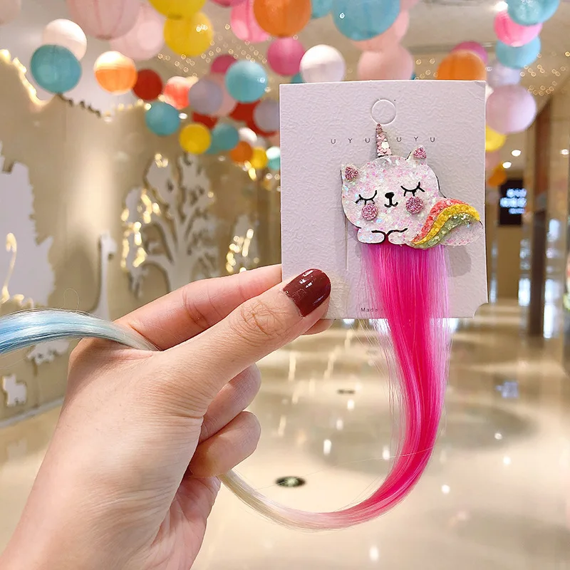 Korean Version of Children's Cartoon Single Wig Hairpin Hairpin Female Cute Girl Baby Side Clip Bangs Clip Hair Accessories