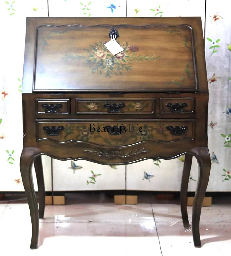 

*American Furniture Large Flap Desk Writing Desk Multifunctional Computer Desk