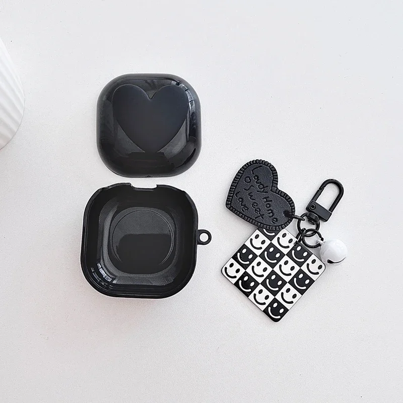 أسود القلب واقية الحال بالنسبة لسامسونج غالاكسي براعم 2 لايف تي بي يو سماعة الحال بالنسبة لبراعم غالاكسي لايف/براعم 2 برو غطاء حماية