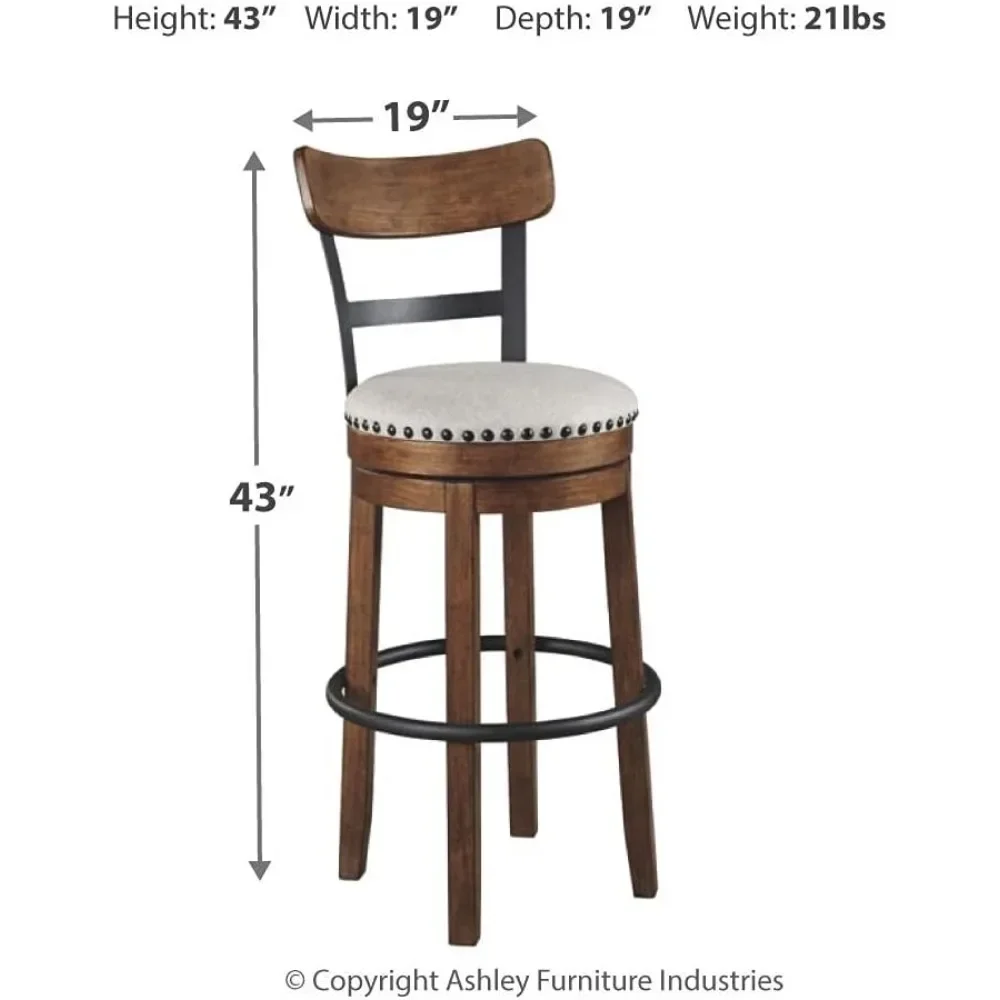 Valebauer-Farmhouse Pub Altura Barstool, Brown, 30 em