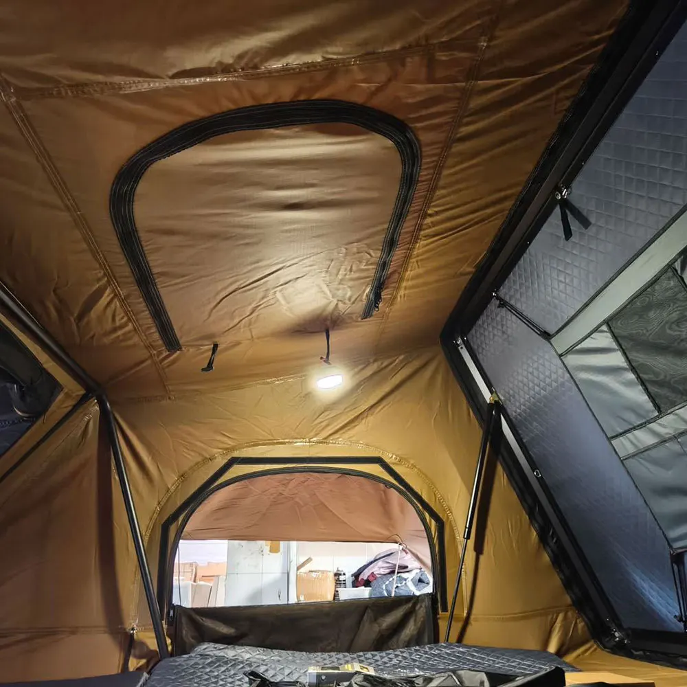 Stlfcustomized lado aberto 4x4 off-road suv telhado superior tenda para carro de acampamento casca dura de alumínio 3-4 pessoas telhado do carro tenda com log