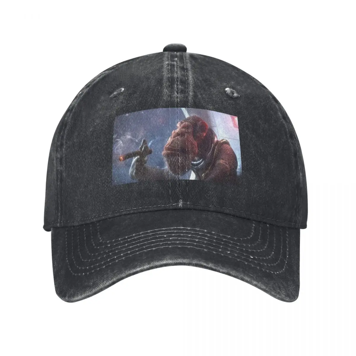 Astronaut Monkey Smoking a Cigar in Space Baseball Cap Trucker Cap tea Hat Women's 2024 Men's