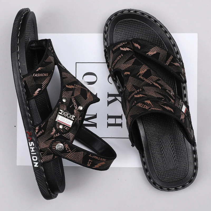 

Men's Beach Open Toe Shoes Sandals High Quality Non-slip Men Slippers Breathable Two Uses Male Footwear Mens Summer Outdoor Shoe