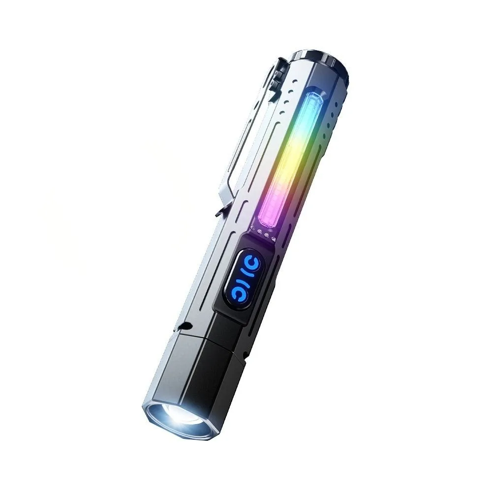 Compact Magnetic Base LED Inspection Light Waterproof Portable UV Flashlight USB Charging Clip-on Work Torch Inspectors