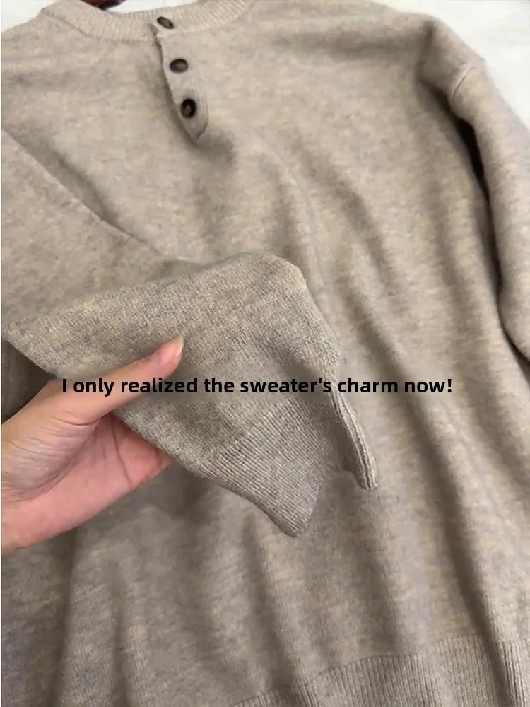 

Свитер с воротником American Sle Cleanfit Генри, мужской осенне-зимний ленивый вязаный мягкий уютный верхняя одежда для пар, свободная посадка, Ciwalk F...