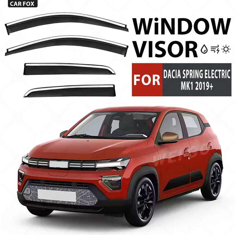 For Dacia Spring Electric 2019+ Car Window Visor Awning Shelters Windshield Side Window Rain Guard Shade Accessories Car Styling