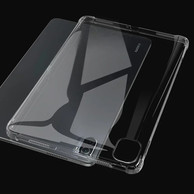 Airbags macio tpu caso para xiaomi pad 6/5 11 polegada capa clara para mipad 5 pro silicone transparente tablet capa mi almofada 4 plus 3 2