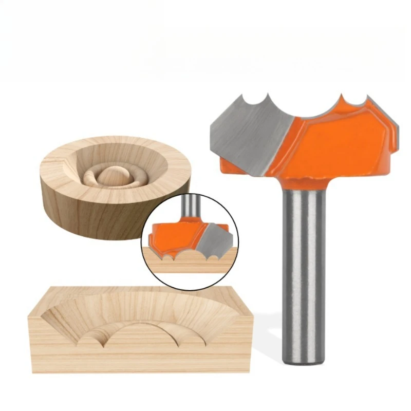 8mm Shank Double Arc Dragon Pearl Router Bit Round Bead Longan Cutter Woodworking Trimmer Engraving Accessories