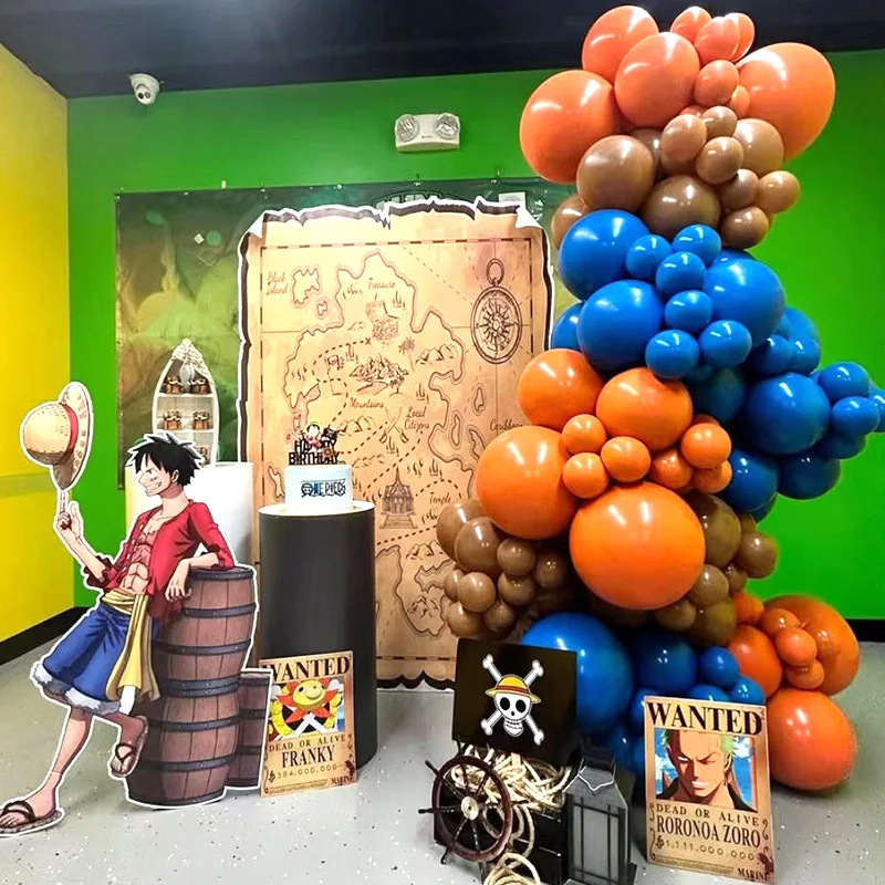 1 Set One Piece Thema Luffy Folienballons Bogen-Girlanden-Set Latexballons Zahlenballons Geburtstag Babyparty Geschenke