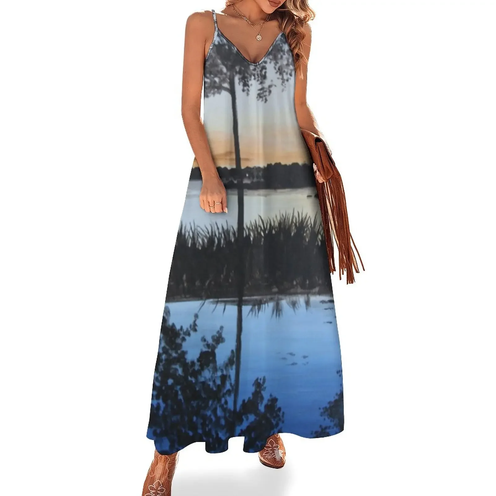 

Lake Reflections Sleeveless Dress elegant dress luxury woman party dress