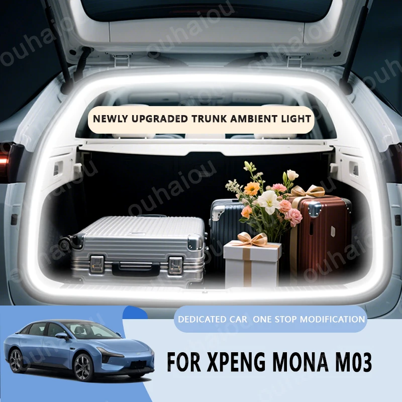 

For XPeng Mona M03 trunk light modification light Atmosphere lights White warm white Rear Trunk LED Light Bar