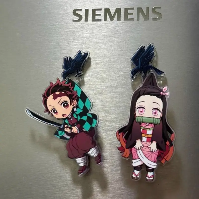 Demon Slayer: Kimetsu No Yaiba Anime Produkty Akrylowe Magnesy na Lodówkę Tanjiro Nezuko Inosuke Zenitsu Naklejki na Powierzchnie Żelazne
