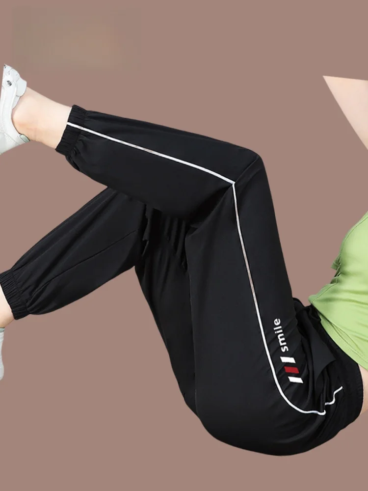 Spodnie sportowe damskie TUCANO Ice Silk Qui Dry, nowość na lato 2025, cienkie, modne, luźne, uniwersalne, codzienne spodnie damskie.