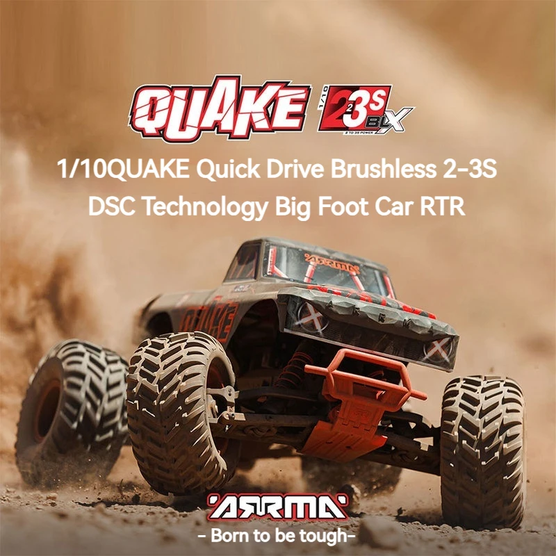 ARRMA 1/10 Quake Remote Control Car Electric Rear Wheel Drive Brushless 2-3s Dsc Racing Off-Road Vehicle Model Toy Desert Truck