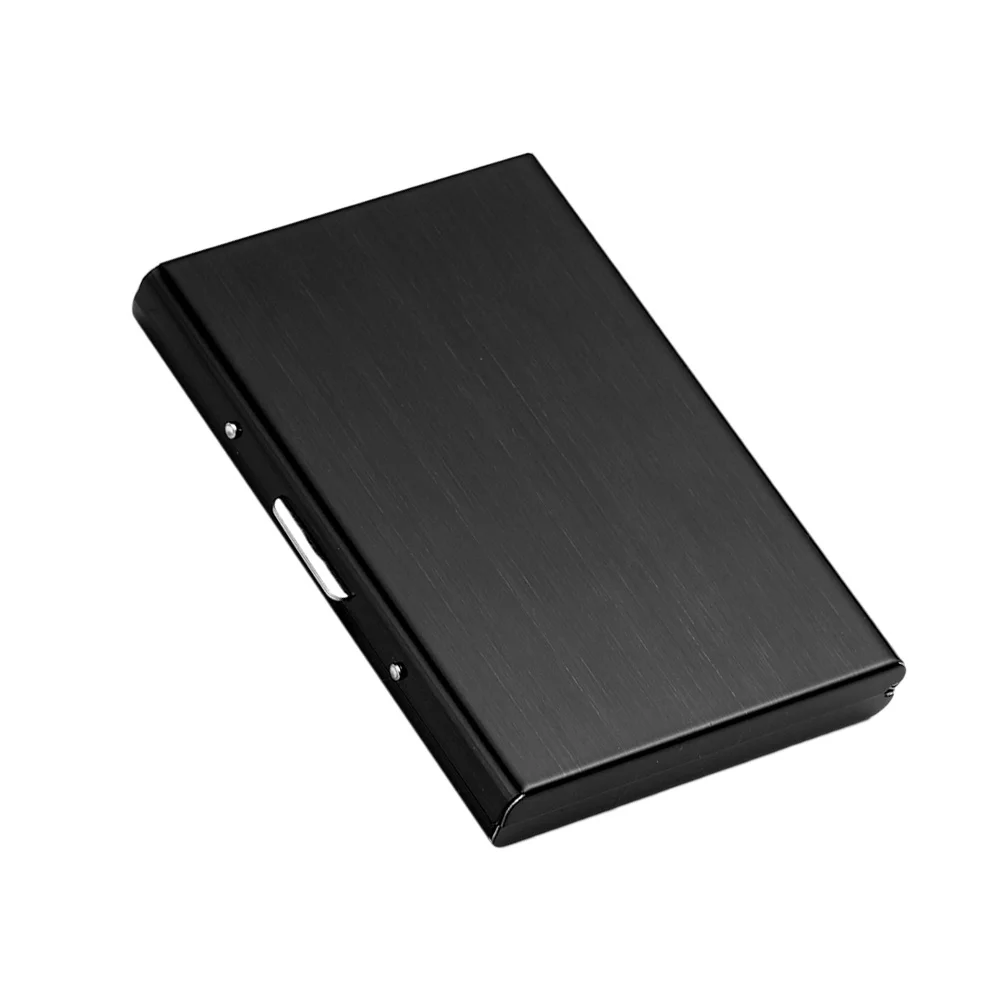 حامل أعمال من الفولاذ المقاوم للصدأ، حافظة معدنية من التيتانيوم الأسود لبطاقات الائتمان وبطاقات الهدايا ورخصة القيادة سهلة الحمل #6