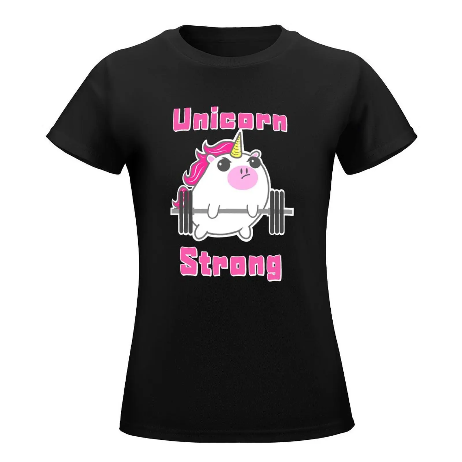 Fitness, fit, unicorn strong, barbell unicorn T-Shirt Aesthetic clothing Short sleeve tee female Female clothing Women t shirt