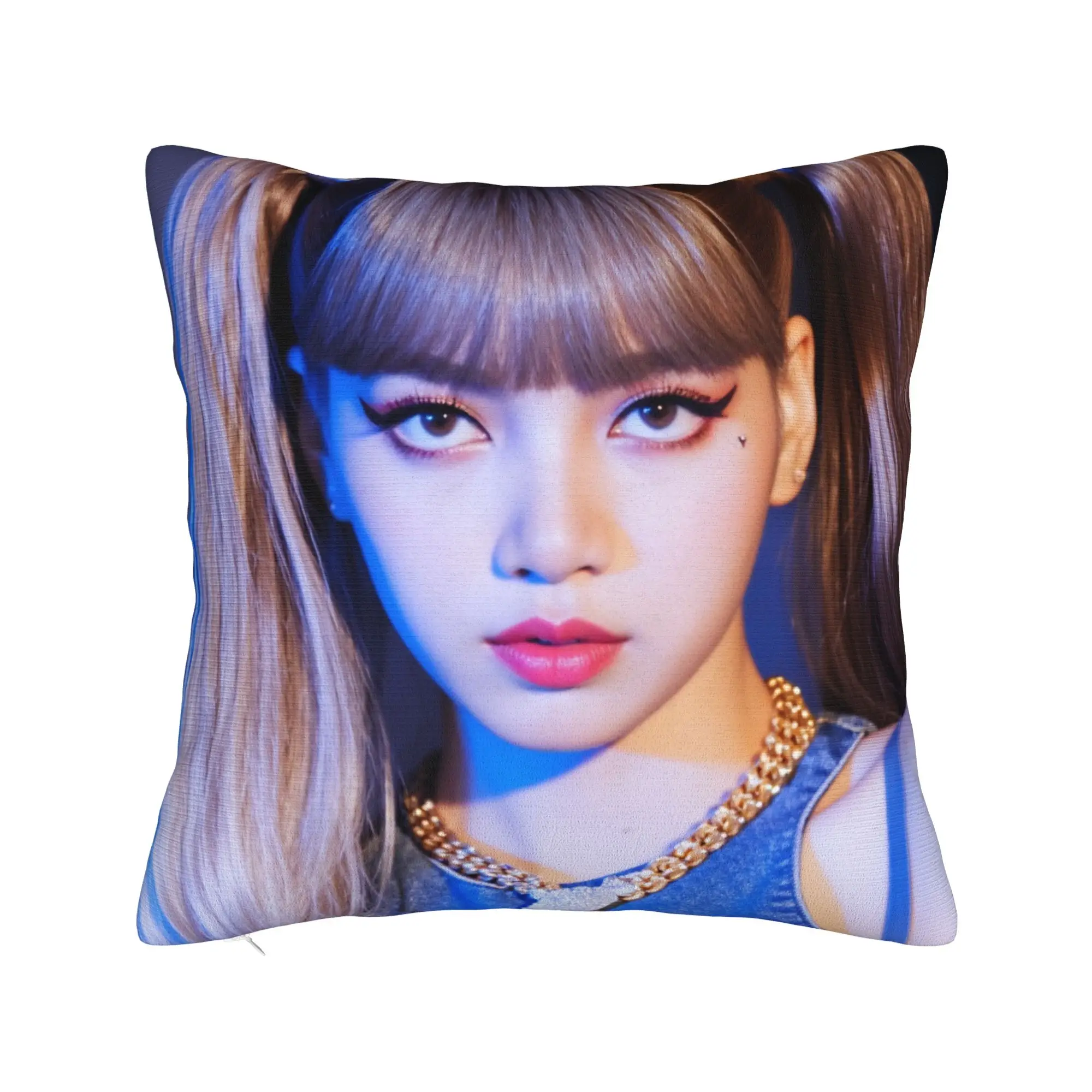 Pillow Cover Kpop Cool Girl Lisa  Retro Trendy Pillow Case For Chair Sofa Home Decor Pillowcases