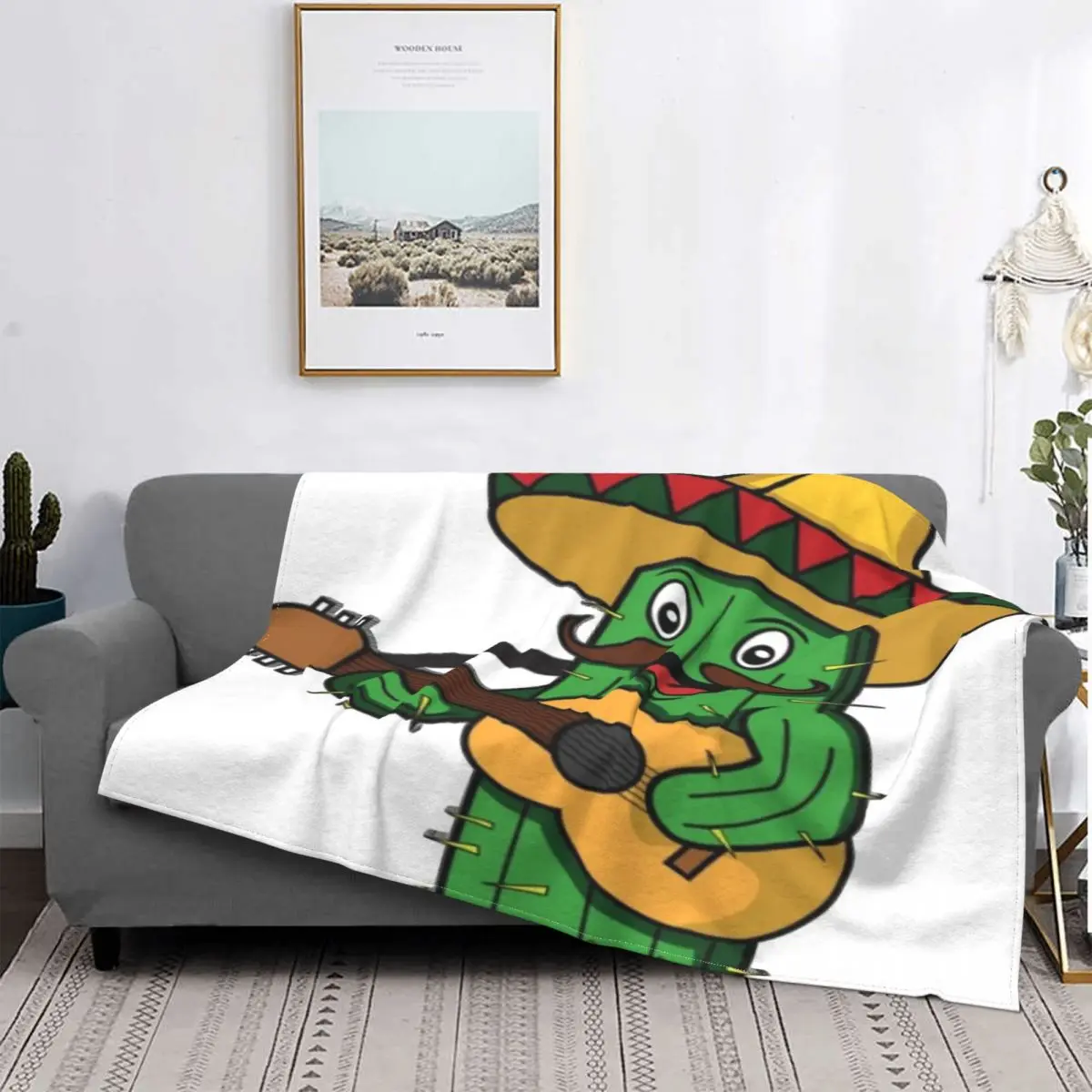 

Manta de dibujos animados de Cactus, para cama colcha, alfombra a cuadros, colcha con capucha 135, mantas para camas