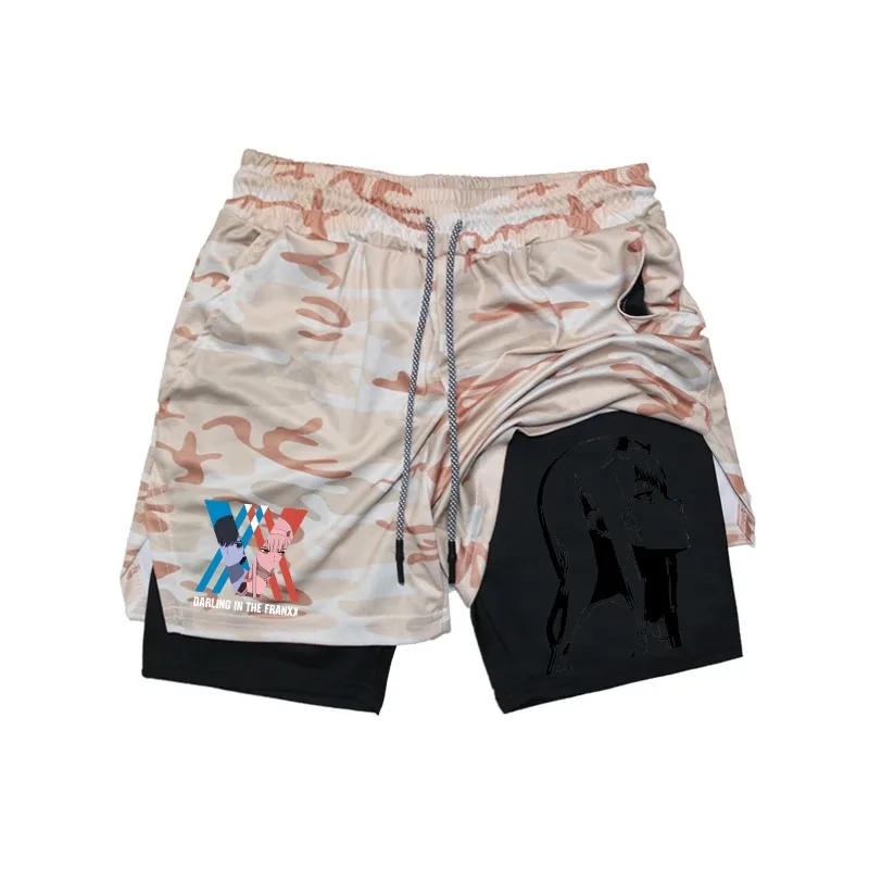 Pantaloncini Zero Two Performance da uomo Pantaloncini a compressione da corsa 2 in 1 Allenamento Yoga Palestra Abbigliamento sportivo Pantaloncini da allenamento con tasche