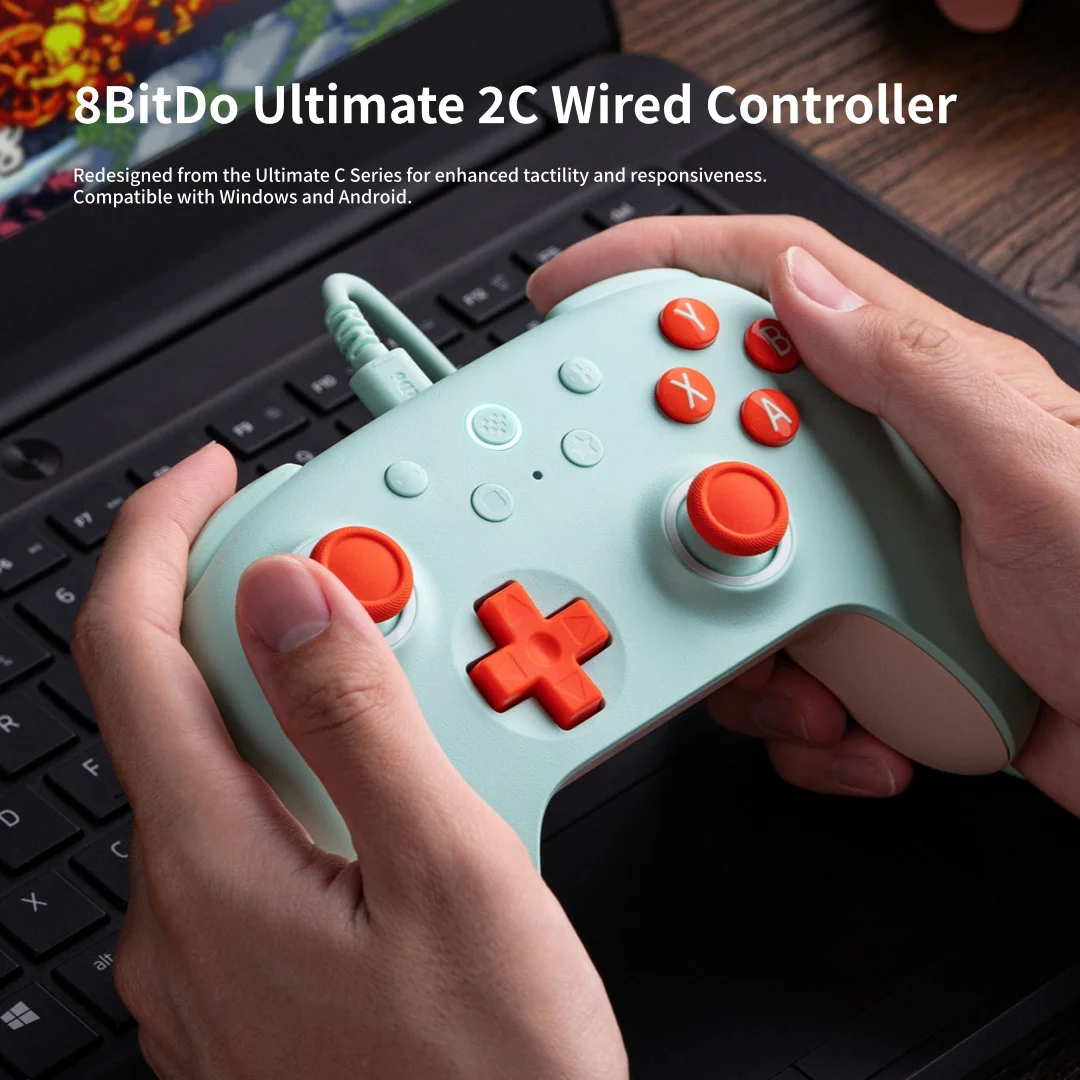 8BitDo Ultimate 2C Kabelgebundener Controller mit Hall-Effekt-Joysticks für Windows und Android, Kabelgebundenes Gaming mit 1000Hz Abfragerate – Detail 1