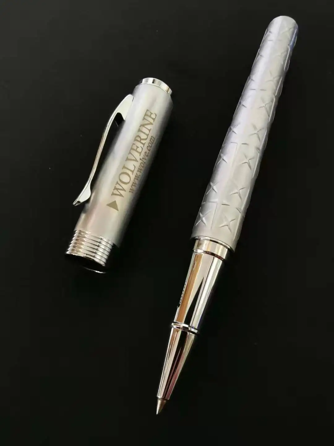 

Metal Embossed Ball Pen Thick All Metal Silver Signature Pen