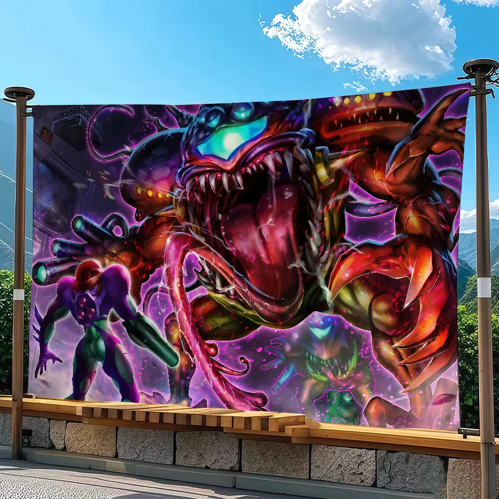Game M-Metroids Flag Tapestry Outdoor Party Bedroom Living Room Dormitory Decorative Themed Wall Hanging Banner Gift
