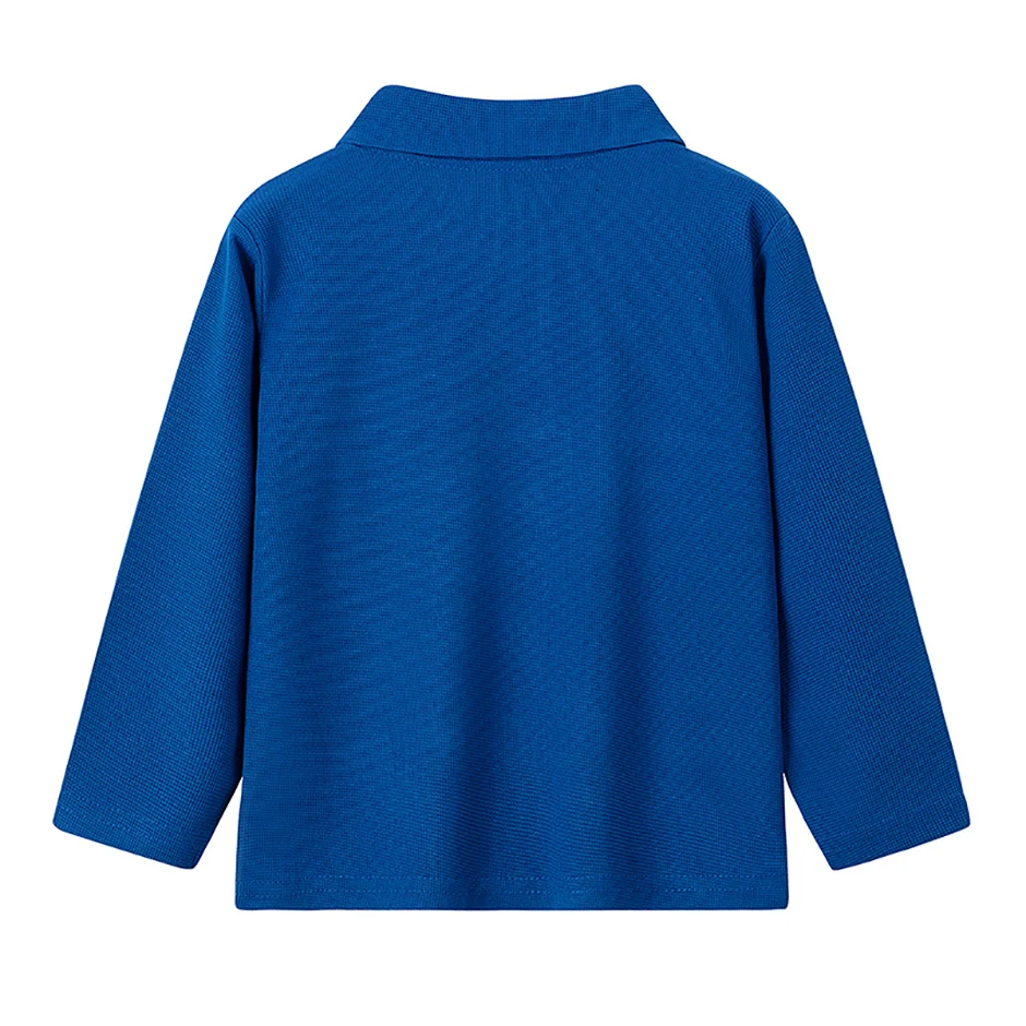 Herbstliches Kinder-Poloshirt mit einfarbigem Revers und langen Ärmeln, lässiges Joker-Shirt für Jungen und Mädchen, hübsches Kleid für Bruder und Schwester – Detail 10
