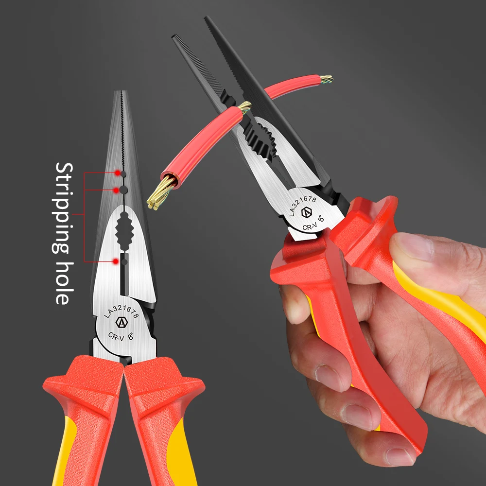 LAOA 1000V Insulated Wire Cutter Pliers Electrical Nipper Pliers VDE Cable Strippers Saving Insulated Rubber Coated Handle