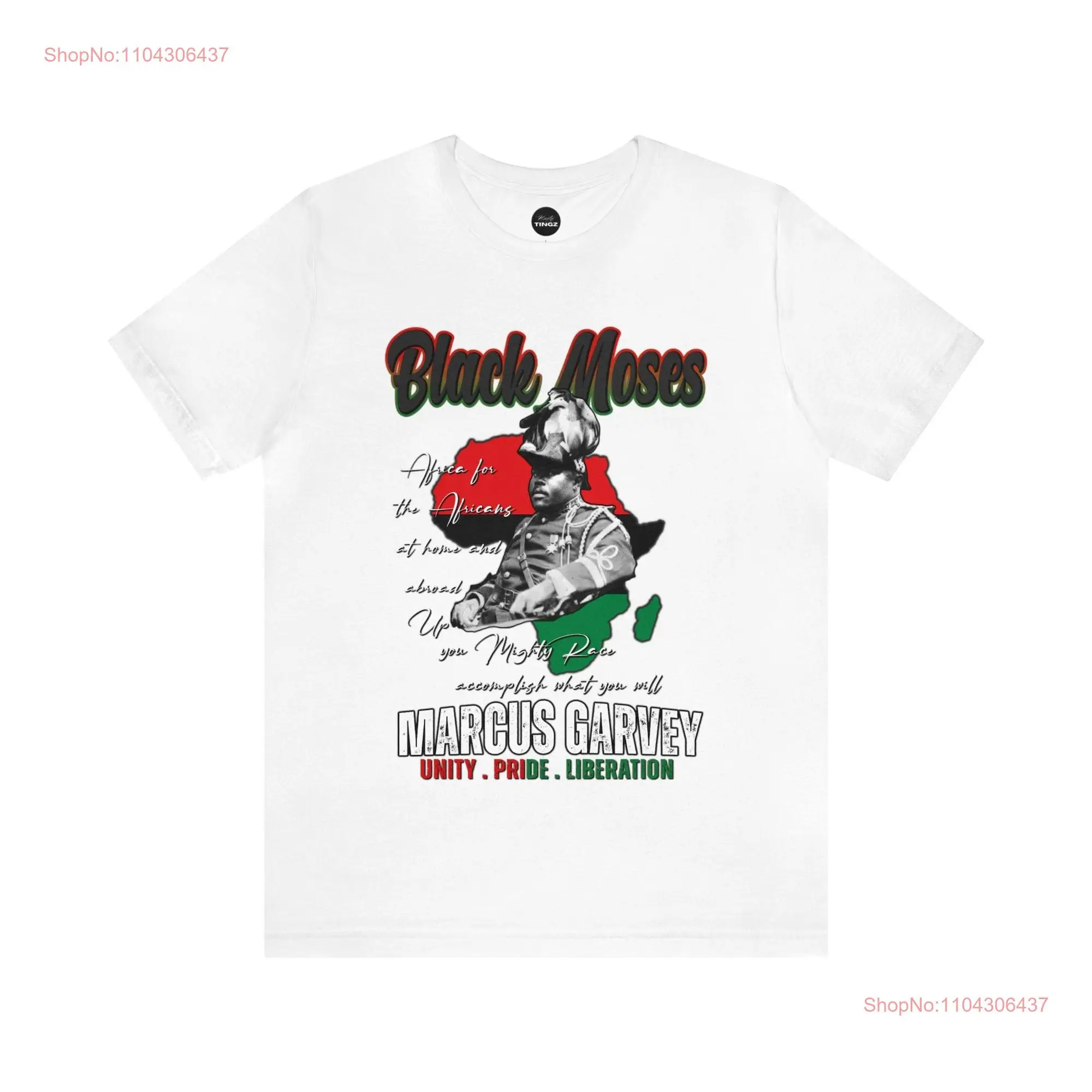 Marcus Garvey T Shirt Black History Liberation Pan African Pride Jamaican Civil Rights long or short sleeves