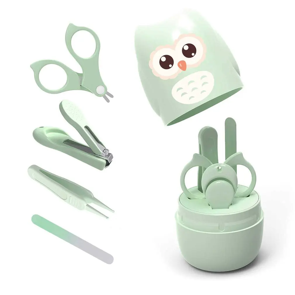 4 In 1 Nail Care Kit With Cute Case Nail Clippers Scissors Nail File Tweezers Manicure Set Pedicure Set For Newborns