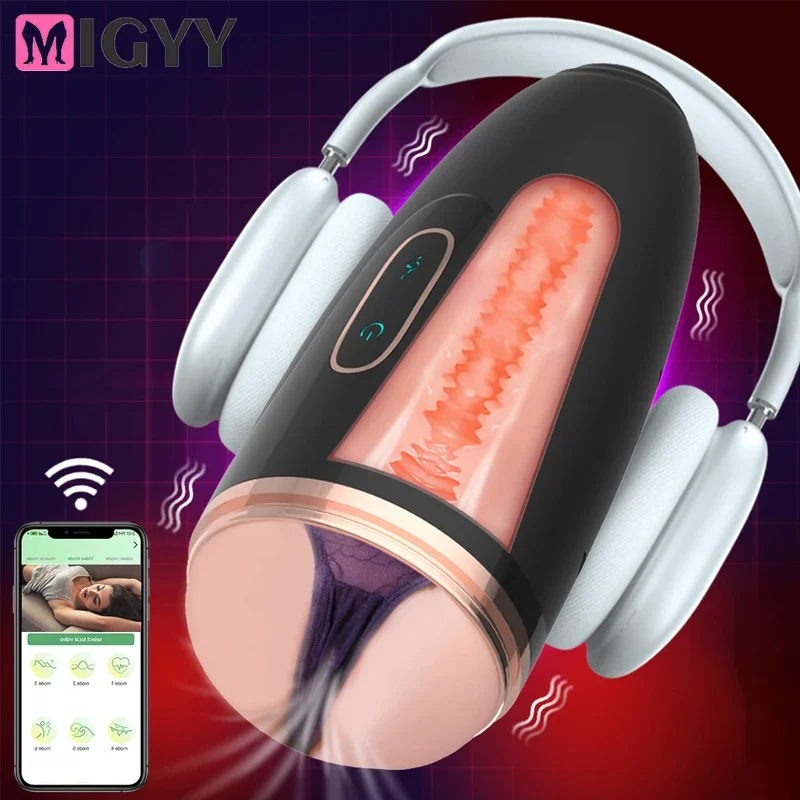 Male Masturbator Cup Bluetooths APP Control Sexy Toys for Men Blowjob Vacuum Pocket Pussy Sex Machine Adult Suction Vibrator