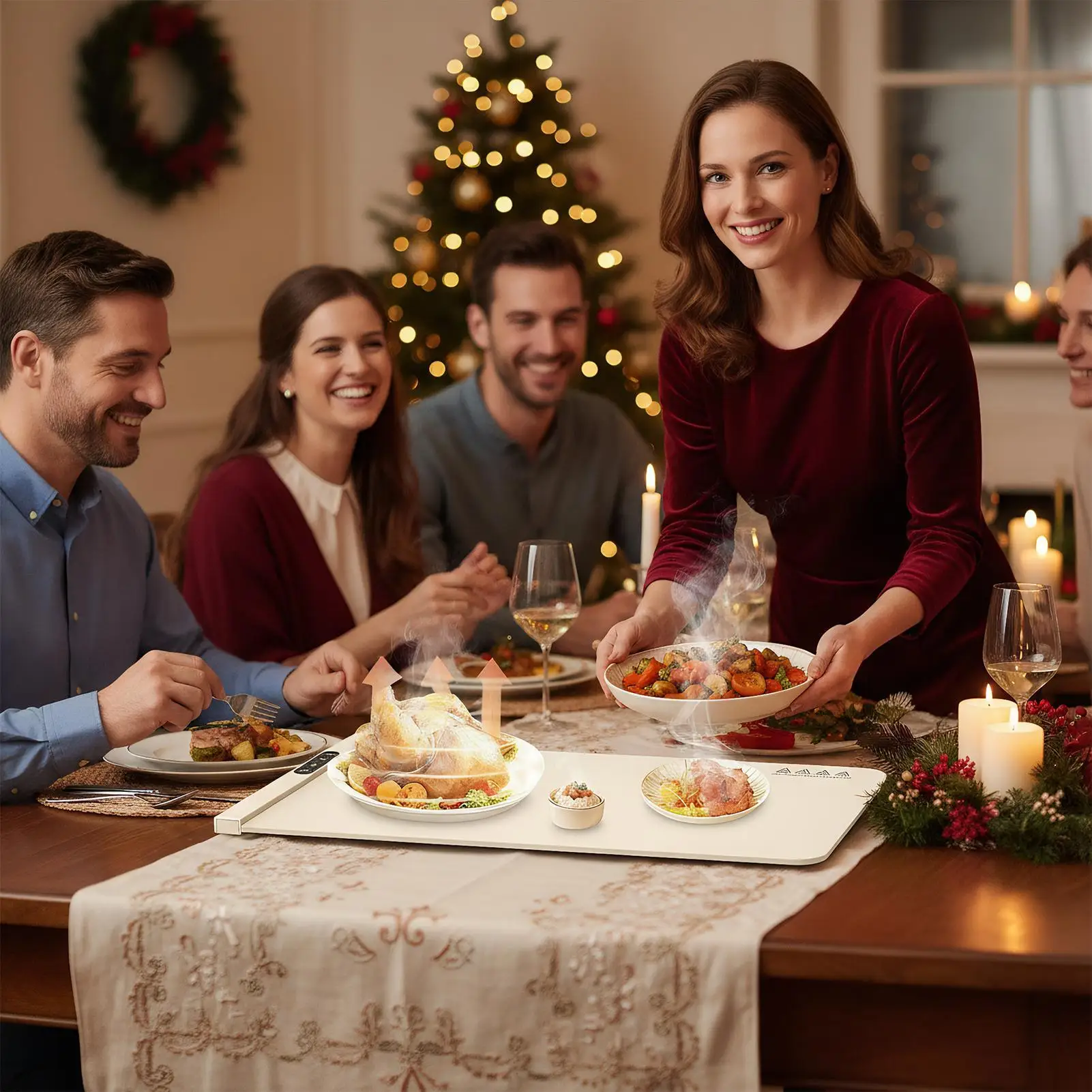 

Warming Mat For Food Portable Silicone Heating Pad Silicone Warming Mat For Buffets Party Gatherings Kitchen Countertop Holiday