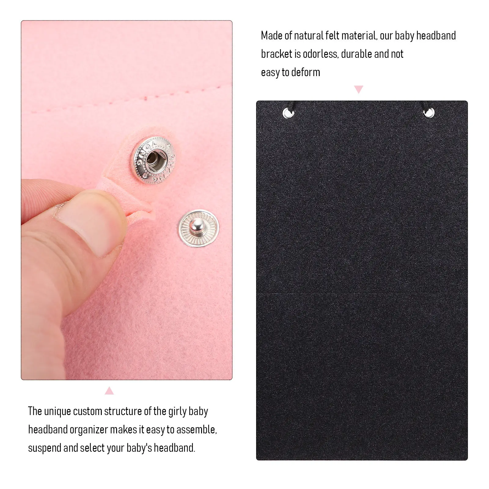 

Headband Storage Organizer Premium Felt Hanging-Type Hairband Pouch Wall Pendant For Hair Accessories Display Holder